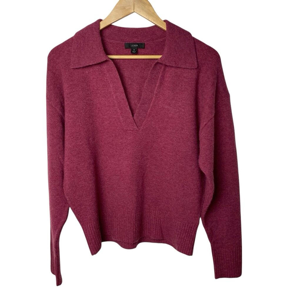 J.Crew Collared V-Neck Sweater Supersoft Yarn Merino Wool Alpaca Blend Small